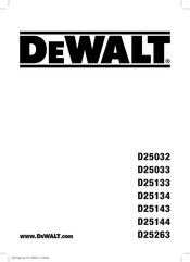 Dewalt D25032 Original Instructions Manual