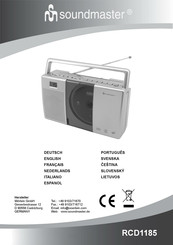 SOUNDMASTER RCD1185 Instruction Manual