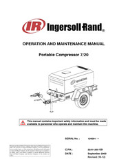 Ingersoll-Rand 720 Operation And Maintenance Manual