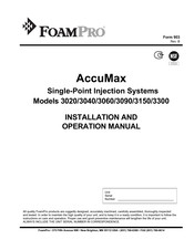 FoamPRO AccuMax 3150 Installation And Operation Manual