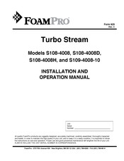 FoamPRO Turbo Stream S108-4008 Installation And Operation Manual