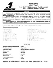 Aeromotive 11801 Installation Instructions Manual