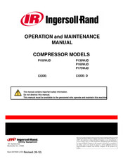 Ingersoll-Rand P105WJD Operation And Maintenance Manual