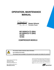 Ingersoll-Rand HP1300WCU-T3 Operation & Maintenance Manual