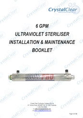 CRYSTALCLEAR AQUA PRO 6 GPM Installation & Maintenance