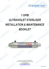 CRYSTALCLEAR AQUA PRO 1 GPM Installation & Maintenance