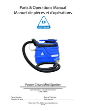 Dustbane Power Clean Mini Spotter Parts & Operation Manual