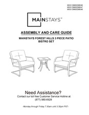 Mainstays FOREST HILLS MSS129900298046 Assembly And Care Manual