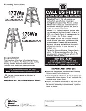 Whittier Wood Products 173Wa Assembly Instructions Manual