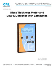 CRH CRL GLASS-CHECK PRO GC3001 Operating Manual