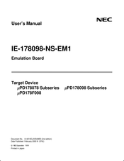NEC IE-178098-NS-EM1 User Manual