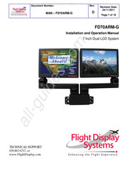 Flight Display Systems FD70ARM-G Installation And Operation Manual