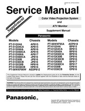 Panasonic PT56WXF95A - DIGITAL PTV MONITOR Service Manual
