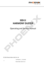 Phoenix HARMONY DUSTER Operating And Service Manual
