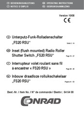 Conrad FS20 RSU Operating Instructions Manual