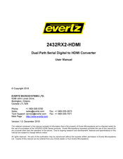 evertz 2432RX2-HDMI User Manual