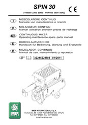 Imer Group 1106050 Operating, Maintenance, Spare Parts Manual