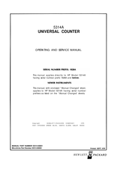 Helwett Packard 5314A Operating And Service Manual