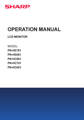 Sharp PN-HC861 Operation Manual