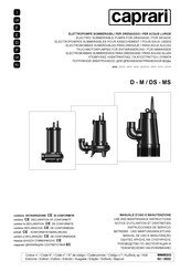 caprari DS-MS Series Use And Maintenance Instructions