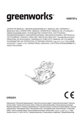 GreenWorks CRG301 Original Instructions Manual