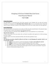 Changhong Electric S100CK User Manual