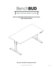 BenchBUD Electric Height Adjustable Workbench Instructions Manual