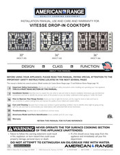 American Range VITESSE ARDCT-365 Installation Manual