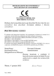 Kolver PLUTO 70 ANG Operator's Handbook Manual