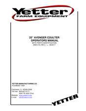 Yetter 25 AVENGER COULTER Operator's Manual