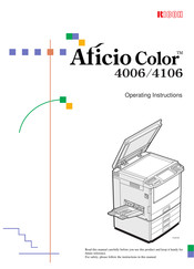 Ricoh Aficio Color 4006 Operating Instructions Manual