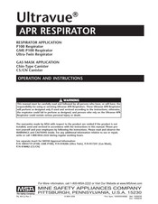 MSA Ultravue GME-P100 Operation And Instructions Manual
