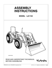 Kubota LA1154 Assembly Instructions Manual