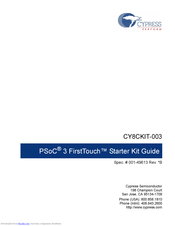 Cypress Semiconductor PSoC 3 FirstTouch Manual