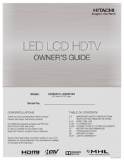 Hitachi LE32A519 Owner's Manual