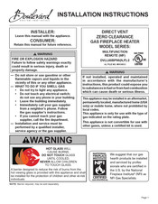 Empire Comfort Systems Boulevard MULTIFUNCTION REMOTE DVLL60BP90P-2 Installation Instructions Manual