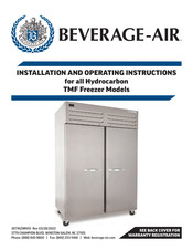 Beverage-Air TMF Series Installation And Operating Instructions Manual