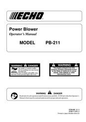 Echo PB-211 Operator's Manual