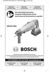 Bosch Bulldog GBH18V-28DCN Operating/Safety Instructions Manual
