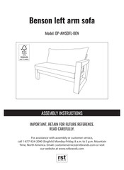 rst brands Benson OP-AWSOFL-BEN Assembly Instructions Manual