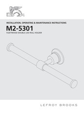 Lefroy Brooks M2-5301 Installation, Operating,  & Maintenance Instructions