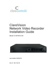 Clare Controls ClareVision CV-M16810-04 Installation Manual