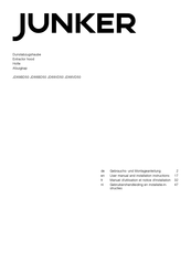 Junker JD69BD50 User Manual And Installation Instructions