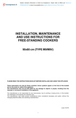 Bertazzoni PRM604GEVSXT Installation, Maintenance And Use  Instructions