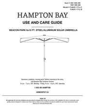 HAMPTON BAY 1001 406 349 Use And Care Manual