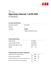 ABB HT610637 Operation Manual