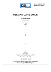 DSI LIGHTING 310 499 512 Use And Care Manual
