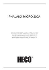 Heco PHALANX MICRO 200A Owner's Manual