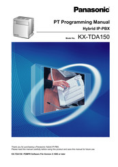 Panasonic KX-TDA150 Programming Manual