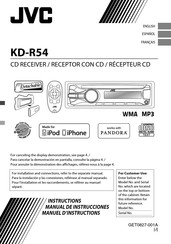 JVC KD-R54 Instructions Manual